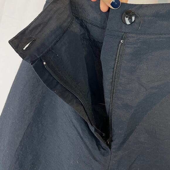 SUN LIGHT Paris Artsy Zip Fly Wide Leg Cropped Pants Lightweight Black EST S XS - Picture 8 of 9